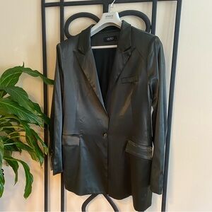 AKIRA Satin Hunter Green Blazer Jacket